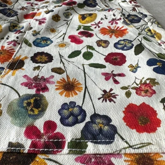 Rachel Antonoff Mike Pant Pressed Flowers Wide Leg High Rise Pants Size 4 - Picture 9 of 14